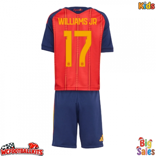 Spain Nico Williams #17 Replica Home Stadium Kit for Kids World Cup 2026 Short Sleeve (+ pants)